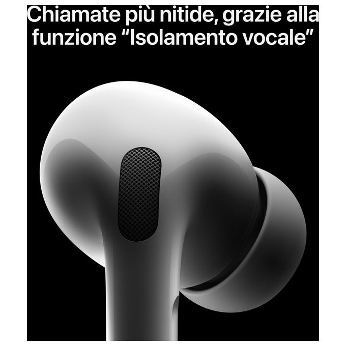 Apple MTJV3TY-A AirPods Pro 2a Generazione Auricolari True Wireless Bluetooth Cancellazione Rumore Attiva Audio Adattivo IP54 colore Bianco