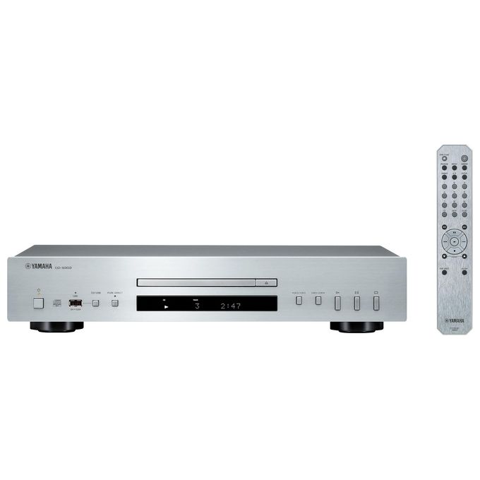 Yamaha CD-S303 Lettore CD HiFi DAC 192kHz 24bit Pure Direct USB MP3 FLAC LPCM AAC colore Argento