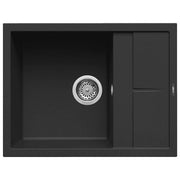 Elleci LKU12586 Unico 125 Lavello da Incasso 1 Vasca con Gocciolatoio Reversibile 65 x 50 cm in Keratek colore Nero