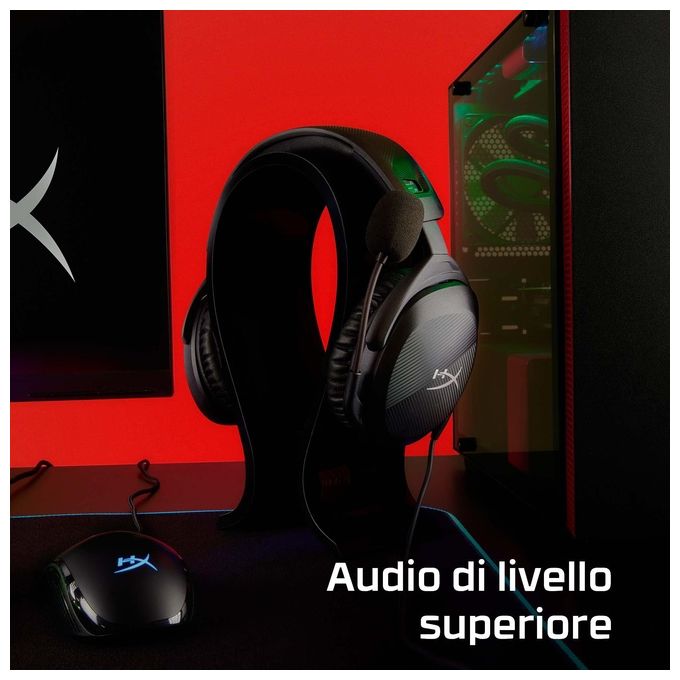 HyperX 519T1AA Cloud Stinger 2 Cuffie Gaming Circumaurali Cablate Driver 50mm 32 Ω 275 g colore Nero