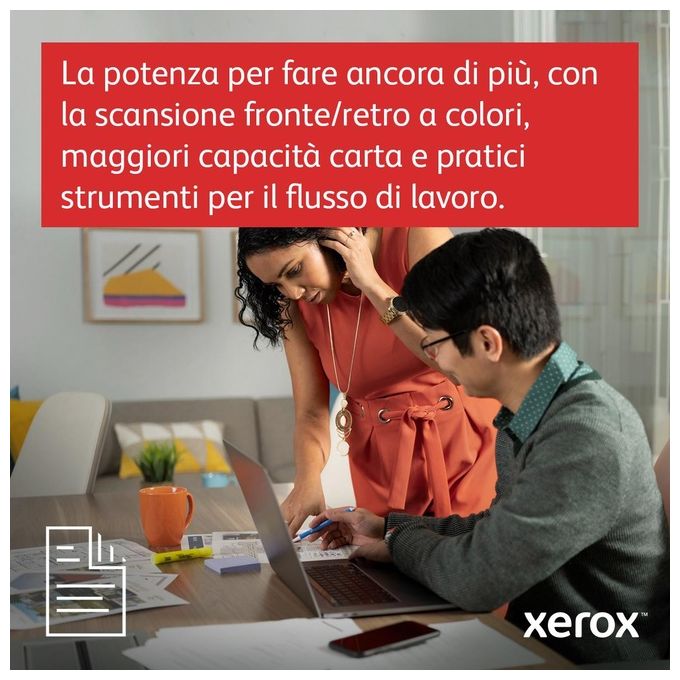 Xerox B225V_DNI Stampante Multifunzione Laser A4 Mono 34ppm Fronte Retro Wi-Fi ADF 50 fogli 250 fogli colore Bianco