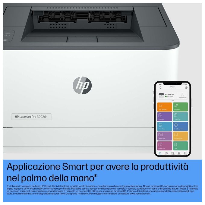 HP 3G652F LaserJet Pro 3002dw Stampante Laser Monocromatica A4 Fronte Retro 33 ppm 1200x1200 DPI Wi-Fi Ethernet USB 250 Fogli colore Bianco