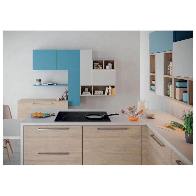 Indesit IB65B60NE Piano cottura a induzione 60 cm 4 zone DualZone PushandGo colore Nero