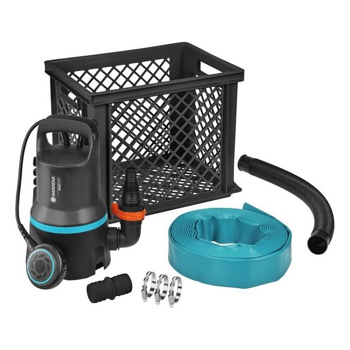 Gardena 9041-20 Flood Set 9000 Pompa di Drenaggio 300 W 9000 l-h 6 m 1 1-2'' IPX8 colore Nero
