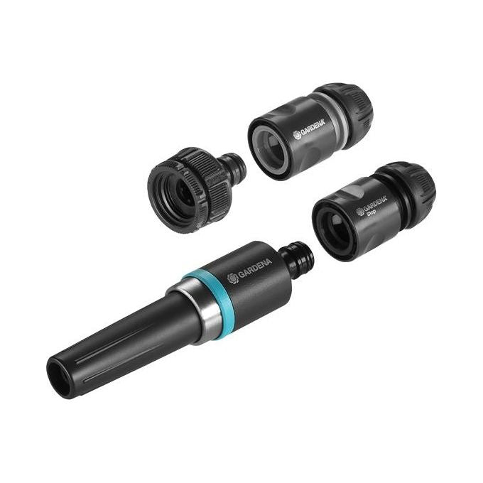 Gardena EcoLine Dotazione di Base: Set Composto da Lancia di Pulizia Presa Rubinetto Adattatore Raccordo per Tubo E Acqua-Stop