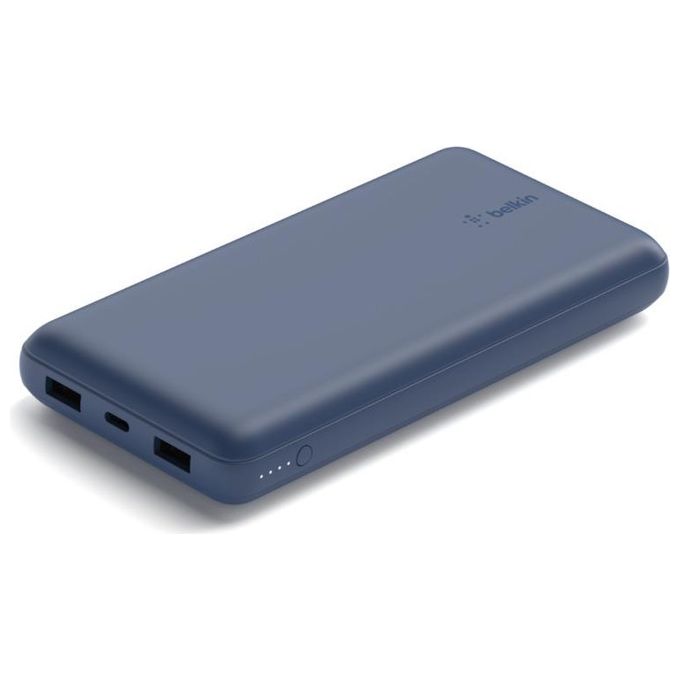 Belkin BPB012 BoostCharge Power Bank 20000 mAh 3 Porte USB-C USB-A 15W con Cavo incluso colore Blu