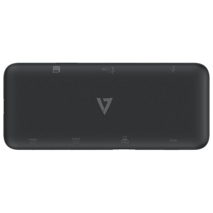 V7 UCMINIDOCKDUAL-PT Docking Station USB-C 2x HDMI 4K 2x USB-A Ethernet Gigabit Lettore SD 100W PD colore Nero