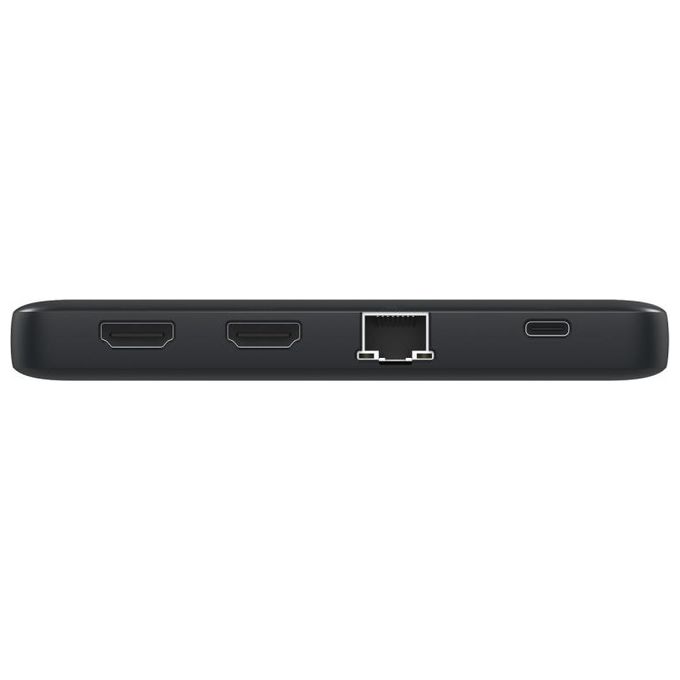 V7 UCMINIDOCKDUAL-PT Docking Station USB-C 2x HDMI 4K 2x USB-A Ethernet Gigabit Lettore SD 100W PD colore Nero
