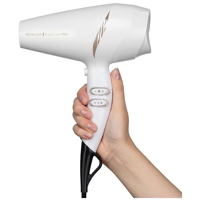 Remington AC7200W Supercare Pro Asciugacapelli 2200 W Motore AC Ionico 2 Velocita' 3 Temperature Concentratore Diffusore colore Bianco