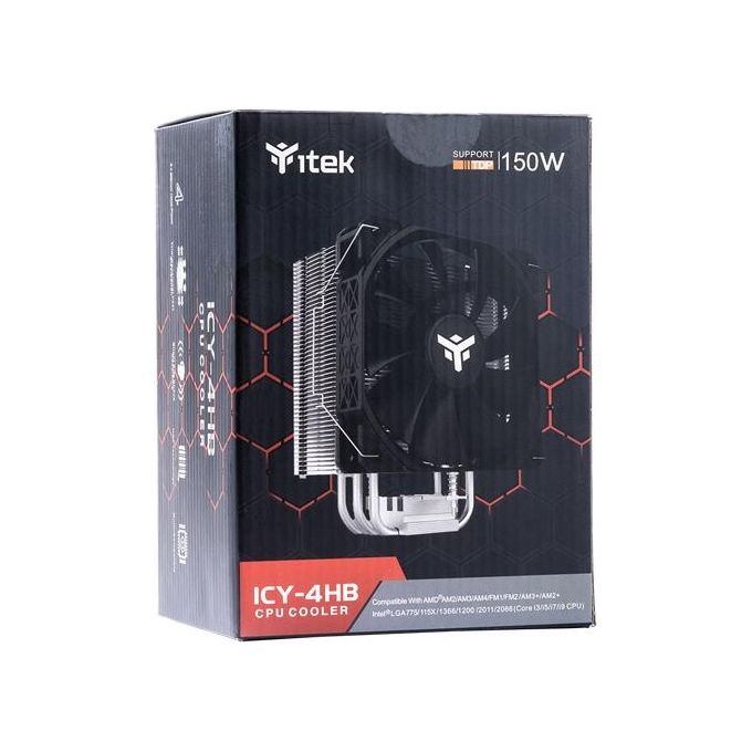 ITek ICY-4HB Processore Refrigeratore 12cm Nero