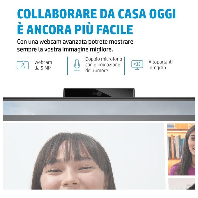 HP 40Z29AT#ABB E27m G4 Monitor per Videoconferenze 27'' QHD IPS USB-C Webcam 5MP Altoparlanti colore Argento