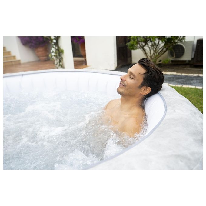 Bestway 60065 Minipiscina idromassaggio gonfiabile Zurich AirJet con EnergySense Capacita' 669 L per 4 persone 120 bocchette AirJet DuraPlus a 3 strati colore Grigio