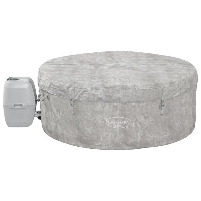 Bestway 60065 Minipiscina idromassaggio gonfiabile Zurich AirJet con EnergySense Capacita' 669 L per 4 persone 120 bocchette AirJet DuraPlus a 3 strati colore Grigio