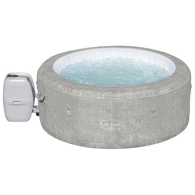 Bestway 60065 Minipiscina idromassaggio gonfiabile Zurich AirJet con EnergySense Capacita' 669 L per 4 persone 120 bocchette AirJet DuraPlus a 3 strati colore Grigio