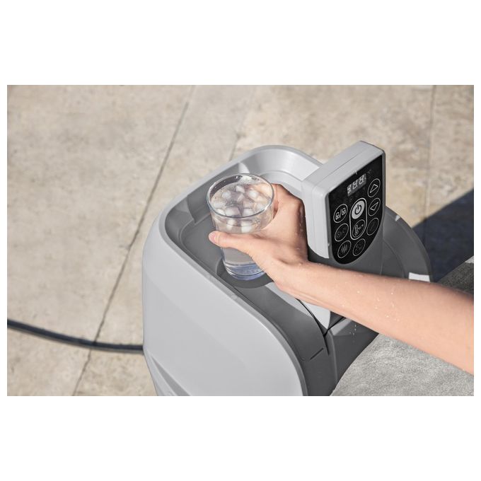 Bestway 60065 Minipiscina idromassaggio gonfiabile Zurich AirJet con EnergySense Capacita' 669 L per 4 persone 120 bocchette AirJet DuraPlus a 3 strati colore Grigio