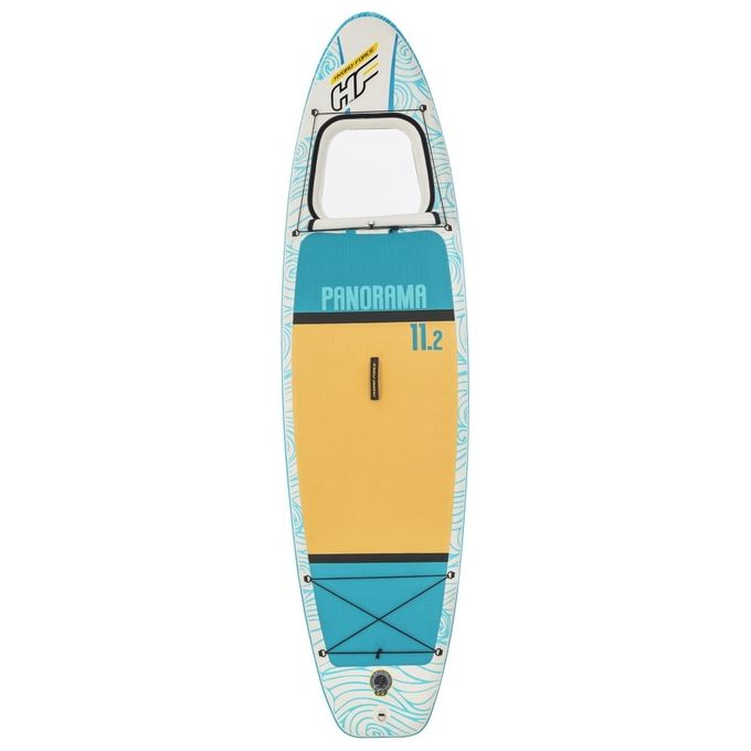 Bestway 65363 Hydro-Force Panorama Tavola Stand up paddle (SUP) gonfiabile con finestra panoramica 340 x 89 x 15 cm colore Ciano