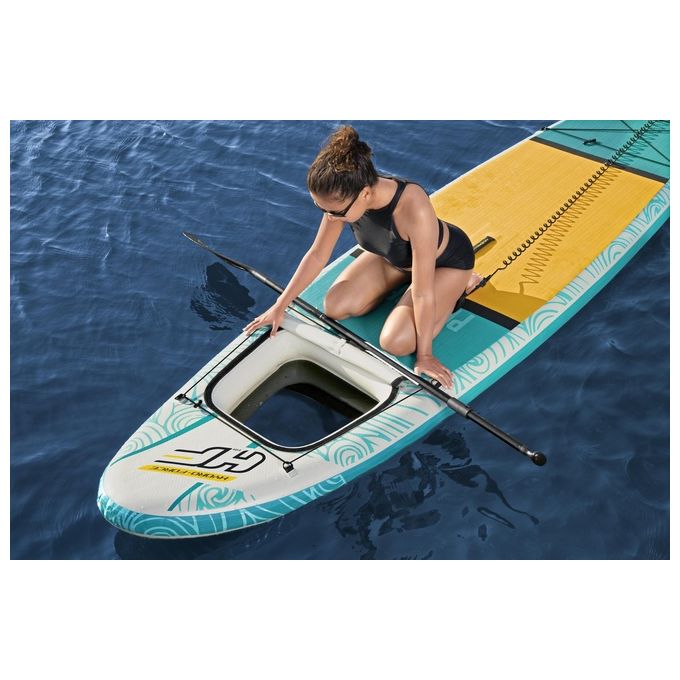 Bestway 65363 Hydro-Force Panorama Tavola Stand up paddle (SUP) gonfiabile con finestra panoramica 340 x 89 x 15 cm colore Ciano