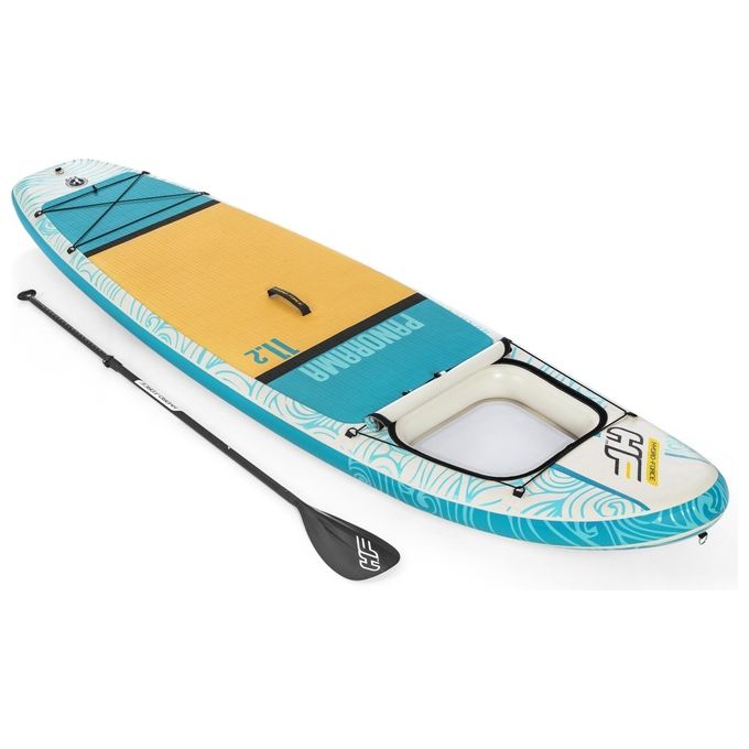 Bestway 65363 Hydro-Force Panorama Tavola Stand up paddle (SUP) gonfiabile con finestra panoramica 340 x 89 x 15 cm colore Ciano