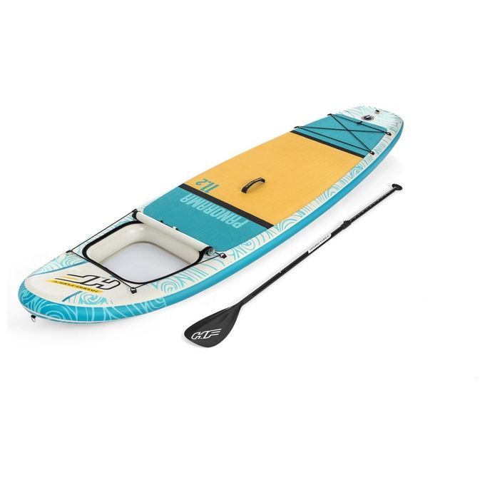 Bestway 65363 Hydro-Force Panorama Tavola Stand up paddle (SUP) gonfiabile con finestra panoramica 340 x 89 x 15 cm colore Ciano