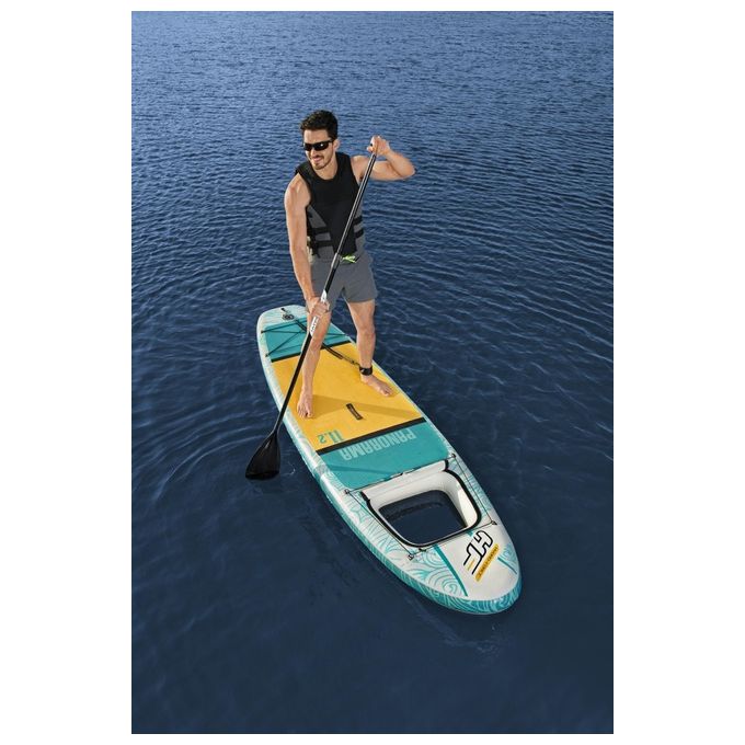 Bestway 65363 Hydro-Force Panorama Tavola Stand up paddle (SUP) gonfiabile con finestra panoramica 340 x 89 x 15 cm colore Ciano