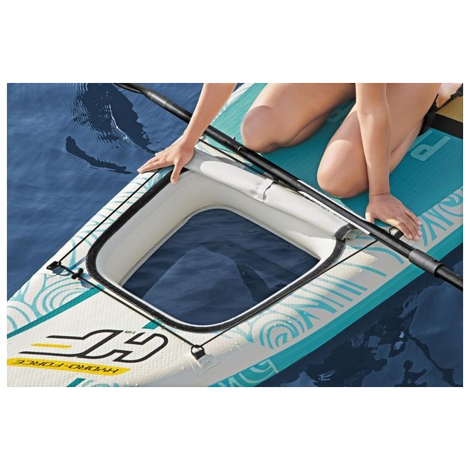 Bestway 65363 Hydro-Force Panorama Tavola Stand up paddle (SUP) gonfiabile con finestra panoramica 340 x 89 x 15 cm colore Ciano