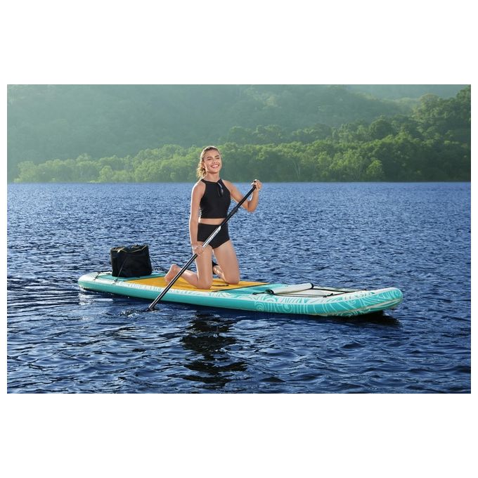 Bestway 65363 Hydro-Force Panorama Tavola Stand up paddle (SUP) gonfiabile con finestra panoramica 340 x 89 x 15 cm colore Ciano
