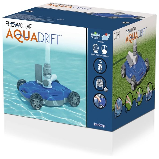 Bestway 58665 Flowclear AquaDrift Pulitore Automatico per Piscina Idraulico fino a 6.70 m portata 5678 12113 L-h colore Multicolore