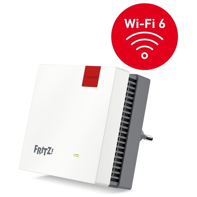 FRITZ! 20002974 FRITZ!Repeater 1200 AX Ripetitore Wi-Fi Wi-Fi 6 (802.11ax) 3000 Mbit-s 1 porta Gigabit Ethernet colore Bianco