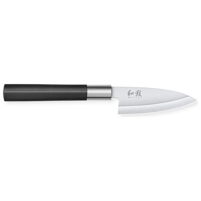 KAI 6710D Wasabi Black Coltello Deba Lama 10,5 cm Acciaio Inossidabile 58 HRC Manico PP con Polvere di Bambu' colore Nero