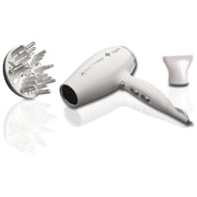 Ga.ma GH0302 Diamond Ceramic Ion Asciugacapelli 2200W tecnologia ionica ceramica 2 velocita' 3 temperature colpo aria fredda bocchetta e diffusore inclusi colore Bianco