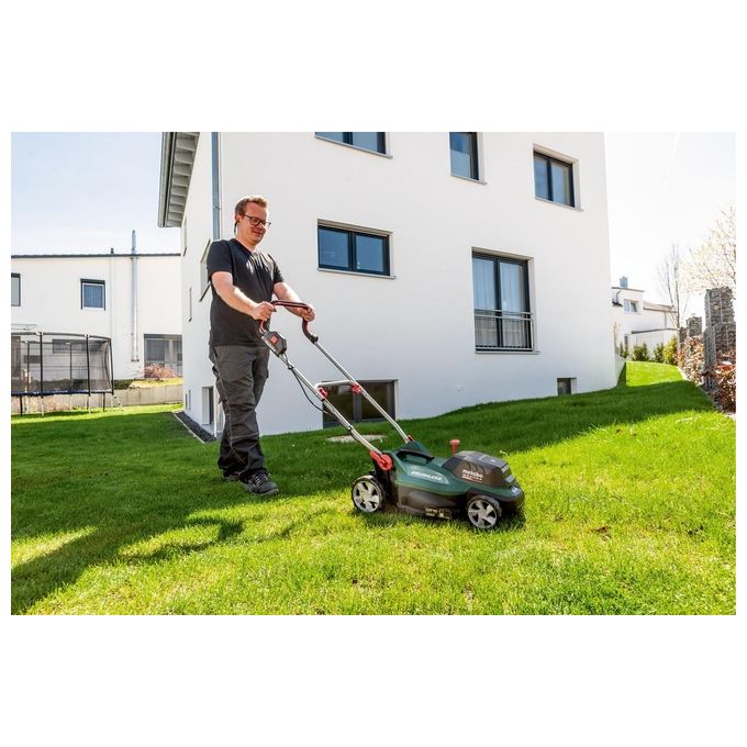 Metabo 601716850 RM 36-18 LTX BL 36 Tosaerba a batteria 18 V larghezza di taglio 36 cm motore Brushless senza batteria e caricatore colore Nero