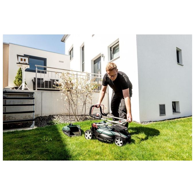 Metabo 601716850 RM 36-18 LTX BL 36 Tosaerba a batteria 18 V larghezza di taglio 36 cm motore Brushless senza batteria e caricatore colore Nero