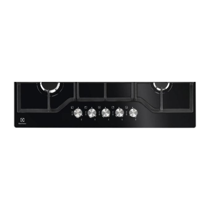 Electrolux EGG7536K Serie 600 Piano cottura Gas 74 cm 5 fuochi SpeedBurner Gas on Glass Griglie in Ghisa colore Nero