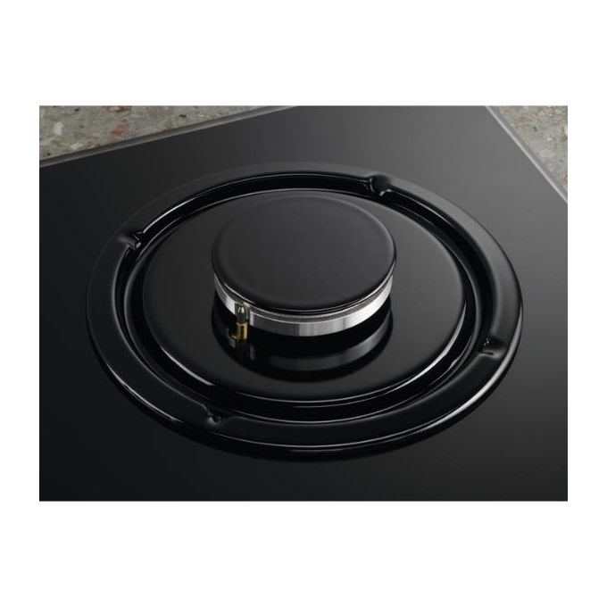 Electrolux EGG7536K Serie 600 Piano cottura Gas 74 cm 5 fuochi SpeedBurner Gas on Glass Griglie in Ghisa colore Nero