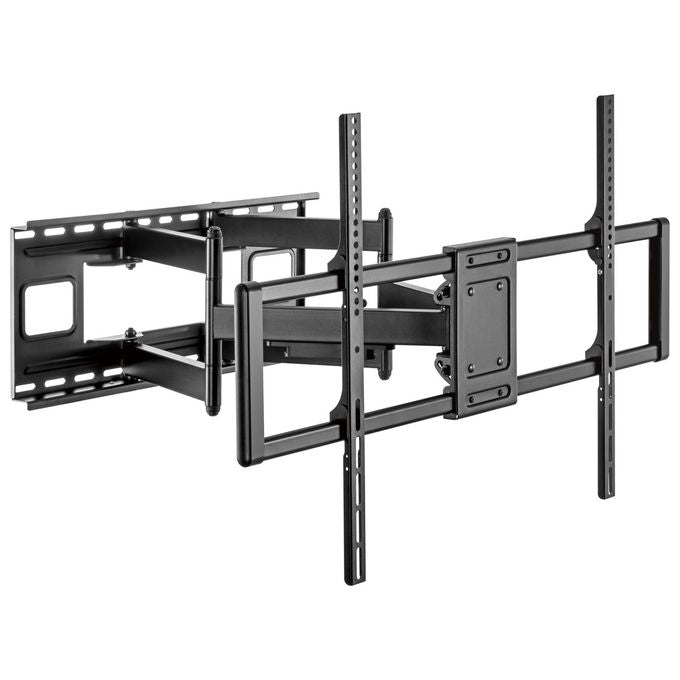 Equip 650343 Staffa per montaggio TV a movimento completo per impieghi gravosi da 60 a 120 pollici Capacita' massima 120 Kg Compatibilita' VESA fino a 900x600 mm Rotazione ±60° Inclinazione ±5° Estensione da 7,5 a 70,3 cm colore Nero
