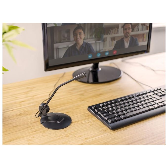 Trust 21674 Primo Microfono da Tavolo ad Alta Sensibilita' su Supporto con Spina da 3,5 mm Nero