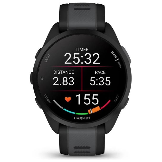 Garmin 010-02863-20 Forerunner 165 Smartwatch GPS 43mm Display AMOLED 1.2'' Cardio VO2max Training Readiness 11 giorni colore Nero Slate Gray