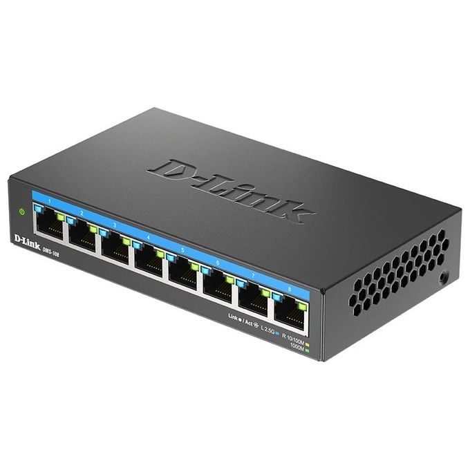 D-Link DMS-108 Switch Non Gestito L2 8 Porte 2.5G Ethernet Capacita' 40 Gbit-s colore Nero
