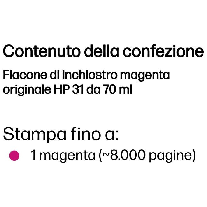 HP 31 70-ml Cartuccia d'Inchiostro Originale Magenta