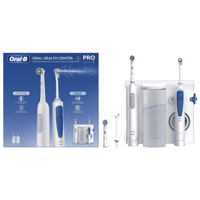 Oral-B 8006540840825 Pro Series 1 Spazzolino elettrico e Idropulsore Oxyjet Waterjet 2 Testine colore Bianco