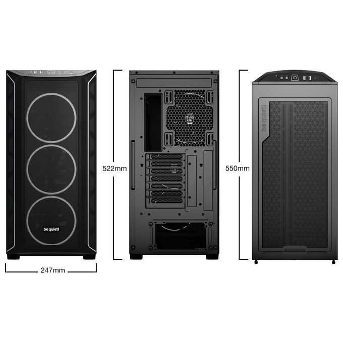 Be quiet! BGW63 Shadow Base 800 FX Case PC Midi Tower con Illuminazione ARGB e Pannello Laterale in Vetro Temperato colore Nero