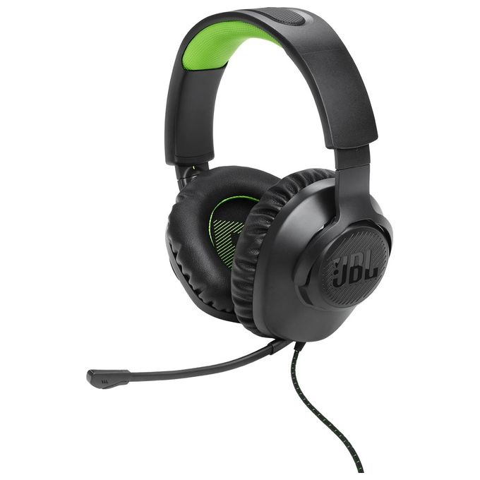 JBL JBLQ100XBLKGRN Quantum 100X Cuffie Gaming Over-Ear Cablate Microfono Rimovibile compatibili Xbox PlayStation Nintendo Switch PC colore Nero