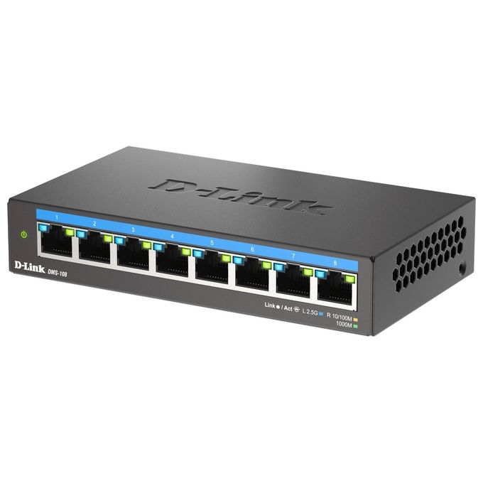D-Link DMS-108 Switch Non Gestito L2 8 Porte 2.5G Ethernet Capacita' 40 Gbit-s colore Nero