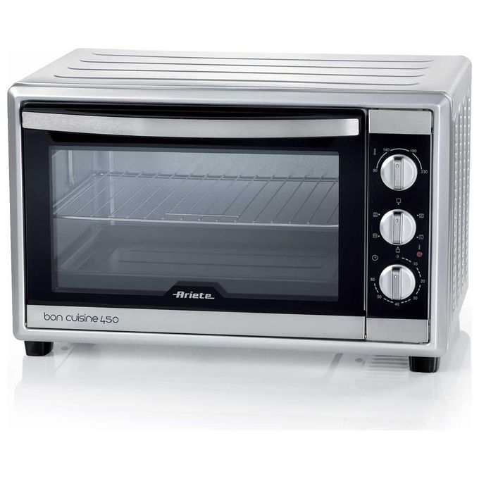 Ariete 986 Bon Cuisine 450 - Fornetto Elettrico 45 Lt con girarrosto. Funzione statica e ventilata. 6 modalita' di cottura. Timer fino a 60 min. Temp max 230°