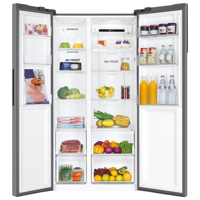 Haier HSR3918ENPG Serie 3 Frigorifero Side by Side 528 L 177 cm Classe E 38 dB No Frost Inverter Multi Air Flow colore Argento