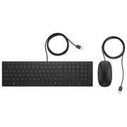 HP Pavilion Tastiera e Mouse 400 con Cavo Design Sottile Tastiera a Tre Zone Nero