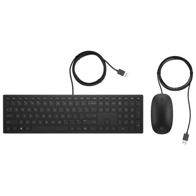 HP Pavilion Tastiera e Mouse 400 con Cavo Design Sottile Tastiera a Tre Zone Nero
