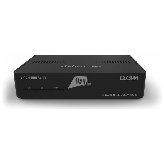 I-CAN S490 Decoder Satellitare tivu'sat HD DVB-S2 Smart Card inclusa EPG 7 giorni HDMI USB colore Nero