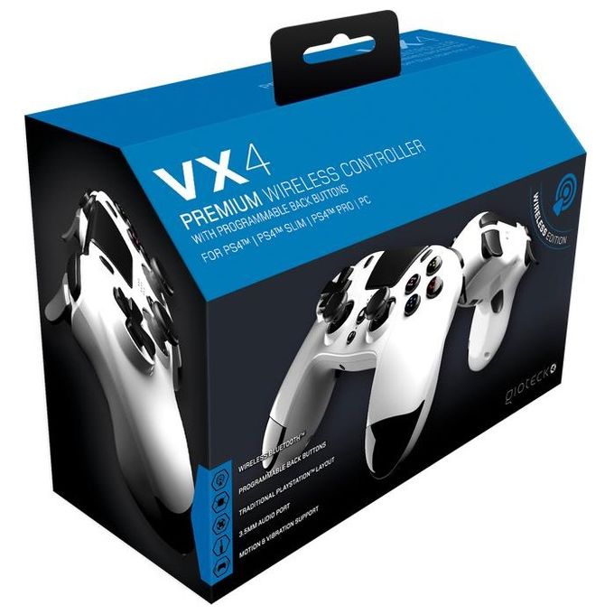 Gioteck VX4PS4-34-MU VX4 Gamepad Wireless Bluetooth per PS4 e PC Analogico Digitale colore Bianco