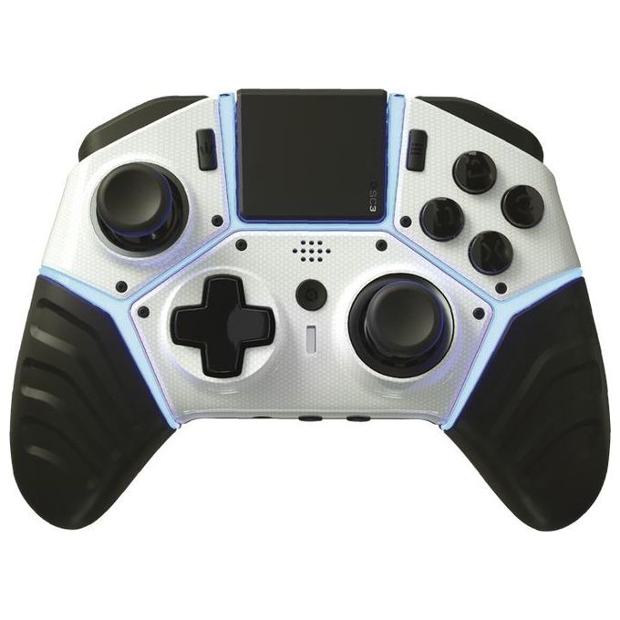 Gioteck SC3PS4-21-MU SC3 Controller Wireless per PS4 e PC con Vibrazione e Pulsanti Posteriori Programmabili colore Bianco